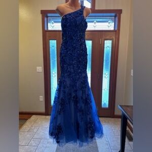 Royal Blue sequin prom dress